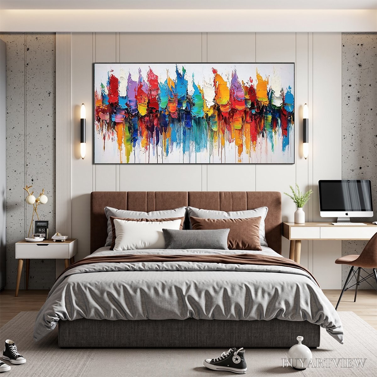 BUYARTVIEW Colorfalls – Panoramic Abstract Oil Painting in Vibrant Hues - image 5