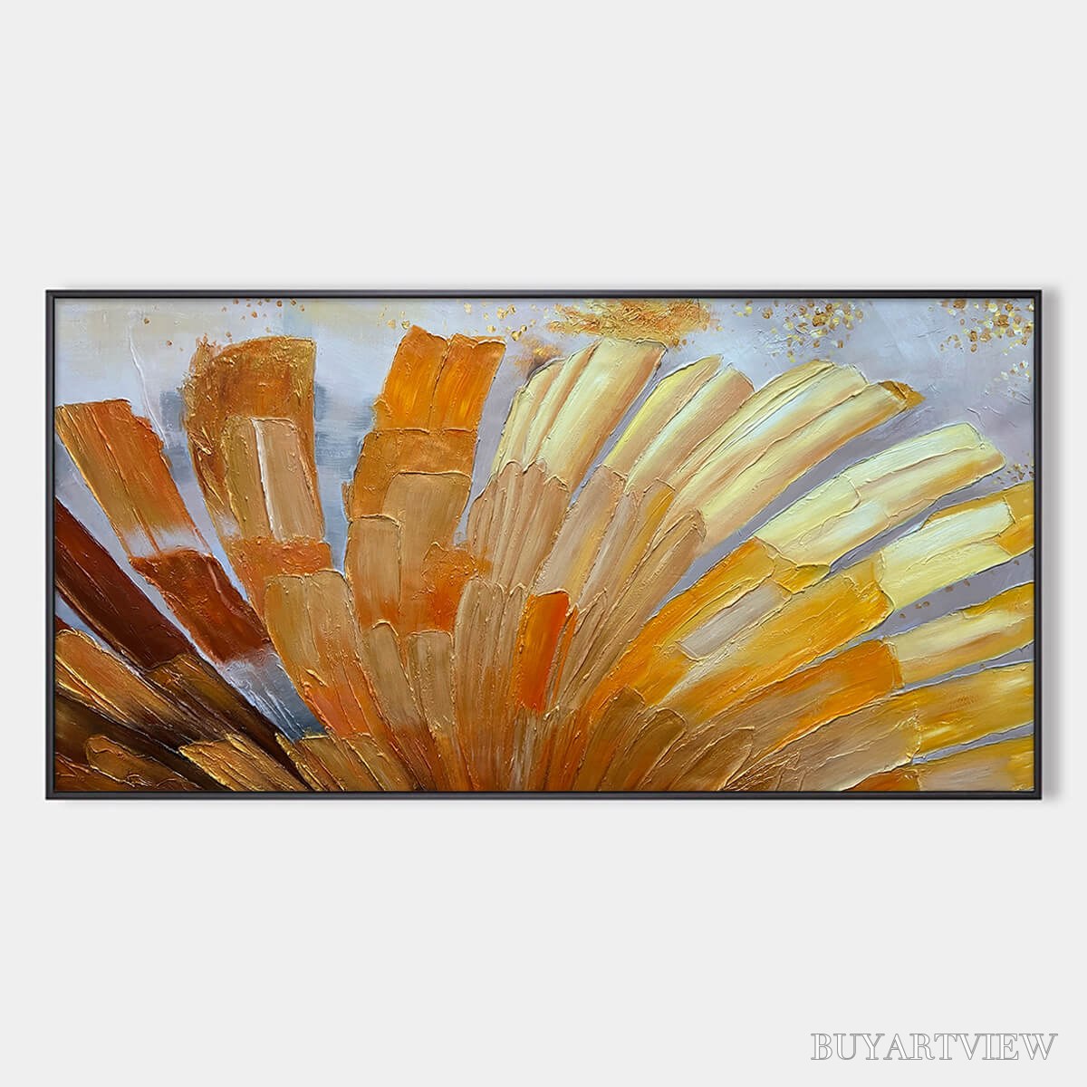 BUYARTVIEW Golden Radiance – Abstract Gold Textured Impasto Oil Painting - image 1