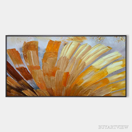 BUYARTVIEW Golden Radiance – Abstract Gold Textured Impasto Oil Painting - image 1
