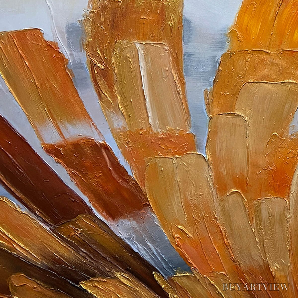 BUYARTVIEW Golden Radiance – Abstract Gold Textured Impasto Oil Painting - image 5