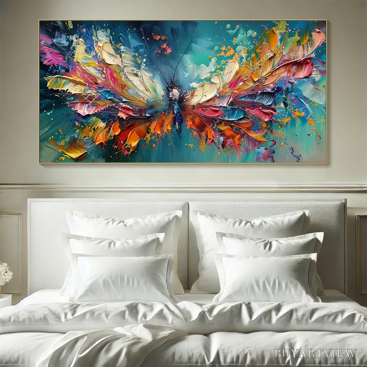 BUYARTVIEW Metamorphosis – Textured Impasto Colorful Butterfly Oil Painting - image 2