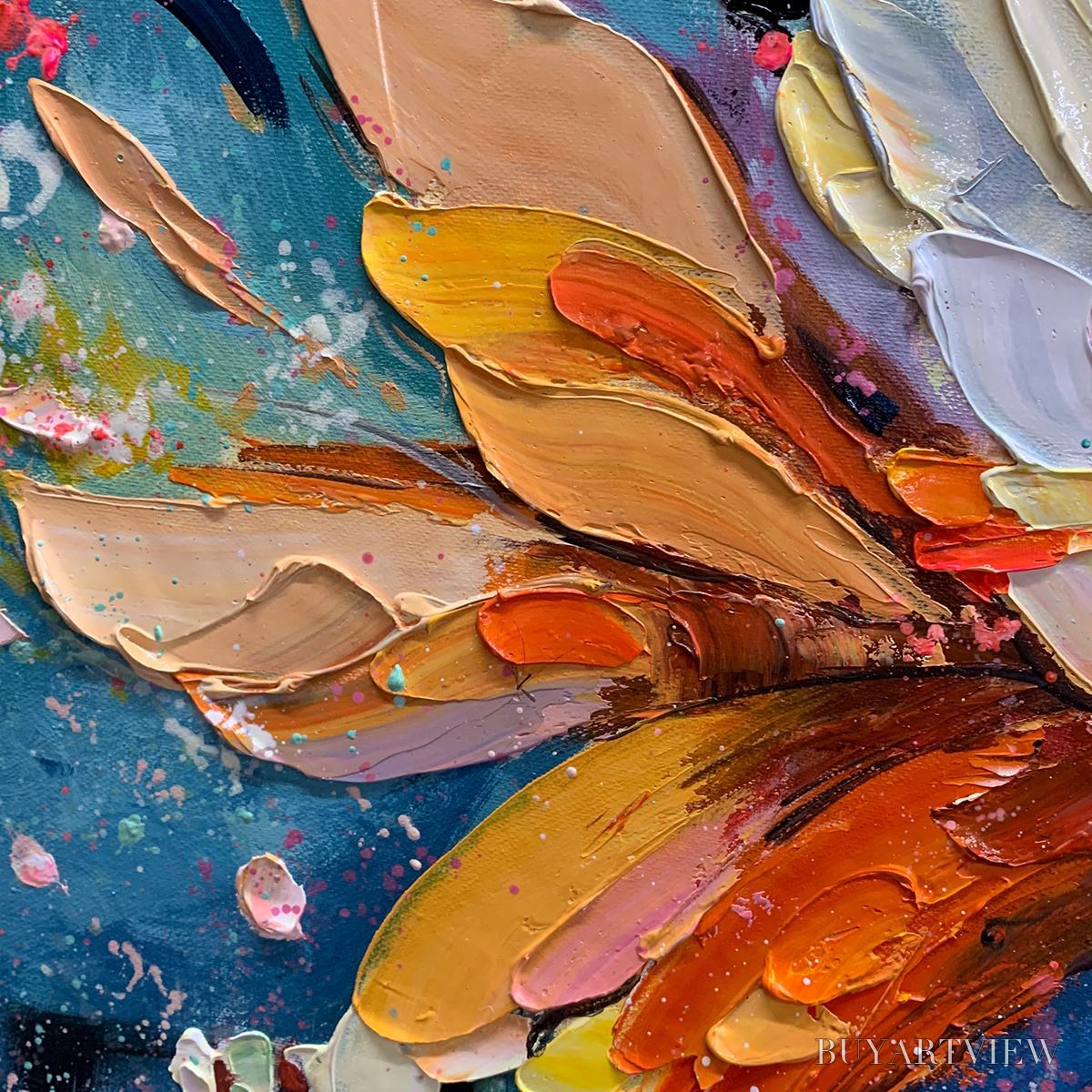 BUYARTVIEW Metamorphosis – Textured Impasto Colorful Butterfly Oil Painting - image 5
