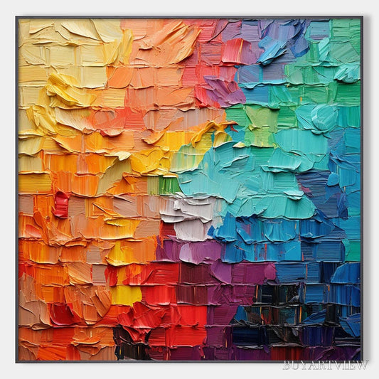 BUYARTVIEW Chroma Flow – Textured Abstract Impasto Oil Painting - image 1