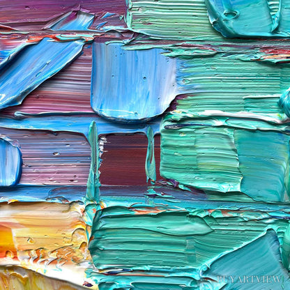 BUYARTVIEW Chroma Flow – Textured Abstract Impasto Oil Painting - image 6