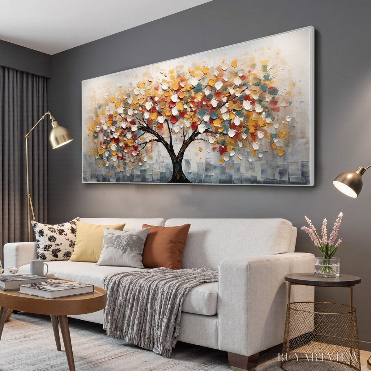 BUYARTVIEW Whimsical Wonder – Textured Panoramic Oil Painting - image 4
