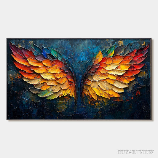 BUYARTVIEW Wings of Fire – Textured Abstract Oil Painting - image 1