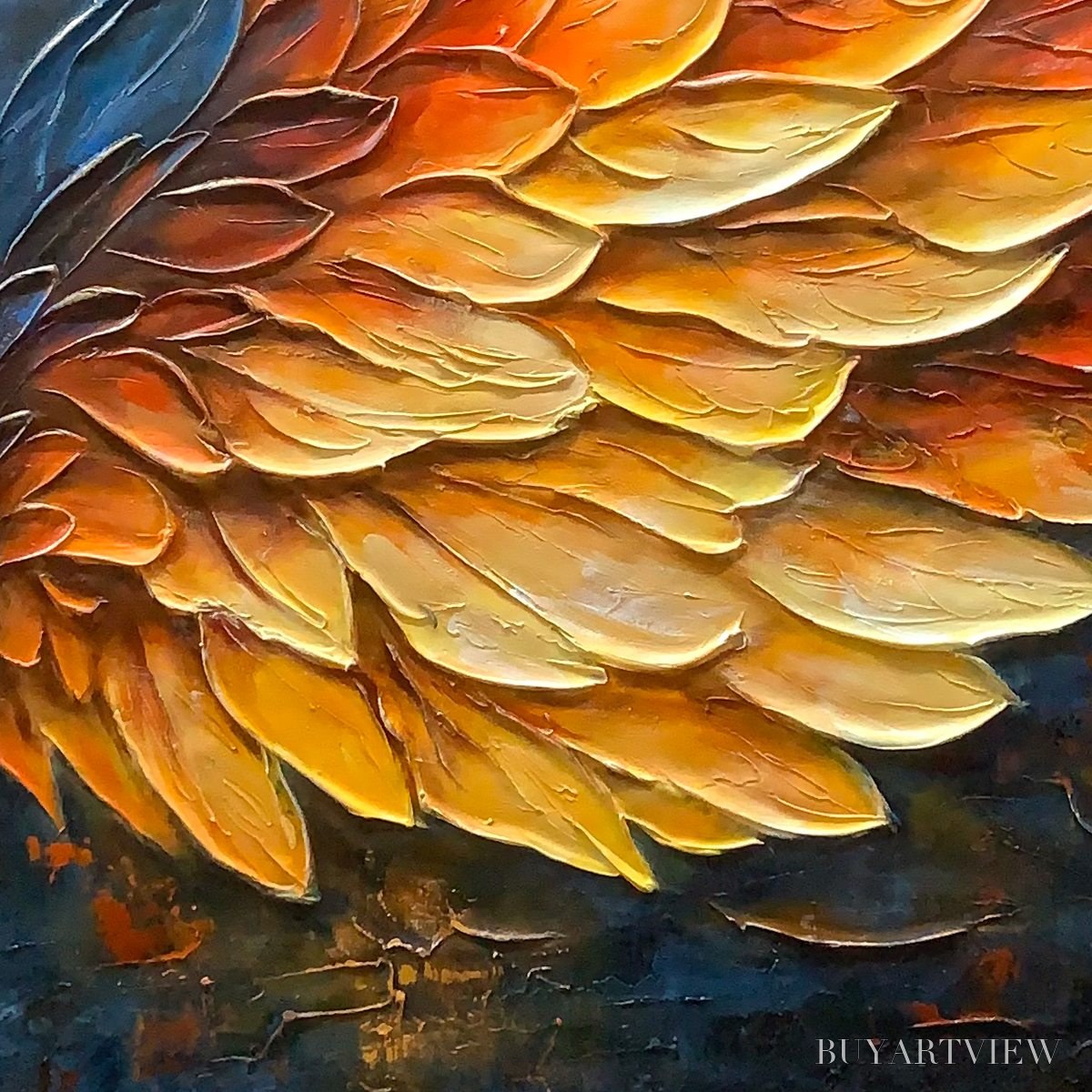 BUYARTVIEW Wings of Fire – Textured Abstract Oil Painting - image 3