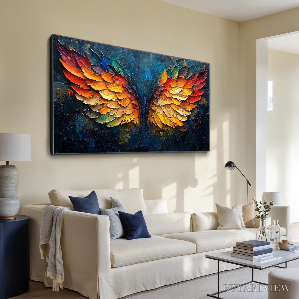 BUYARTVIEW Wings of Fire – Textured Abstract Oil Painting - image 4