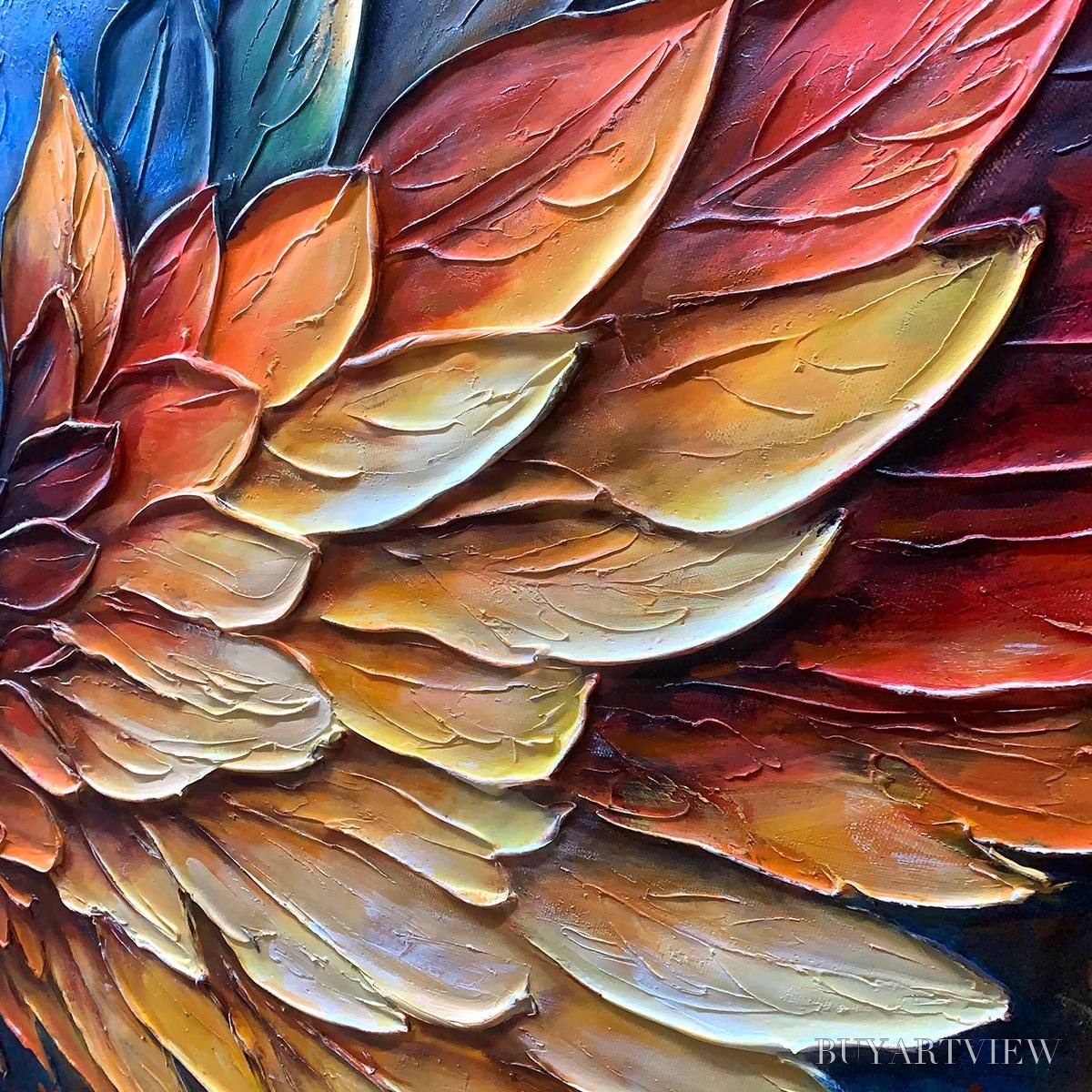 BUYARTVIEW Wings of Fire – Textured Abstract Oil Painting - image 5
