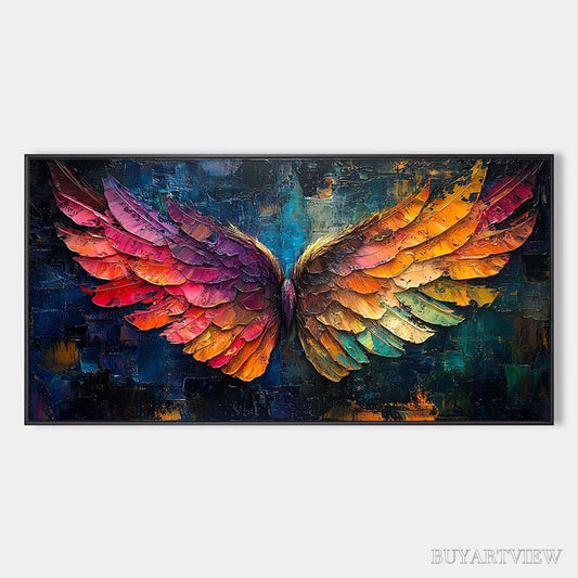 BUYARTVIEW Wings of Ascension – Textured Abstract Oil Painting - image 1