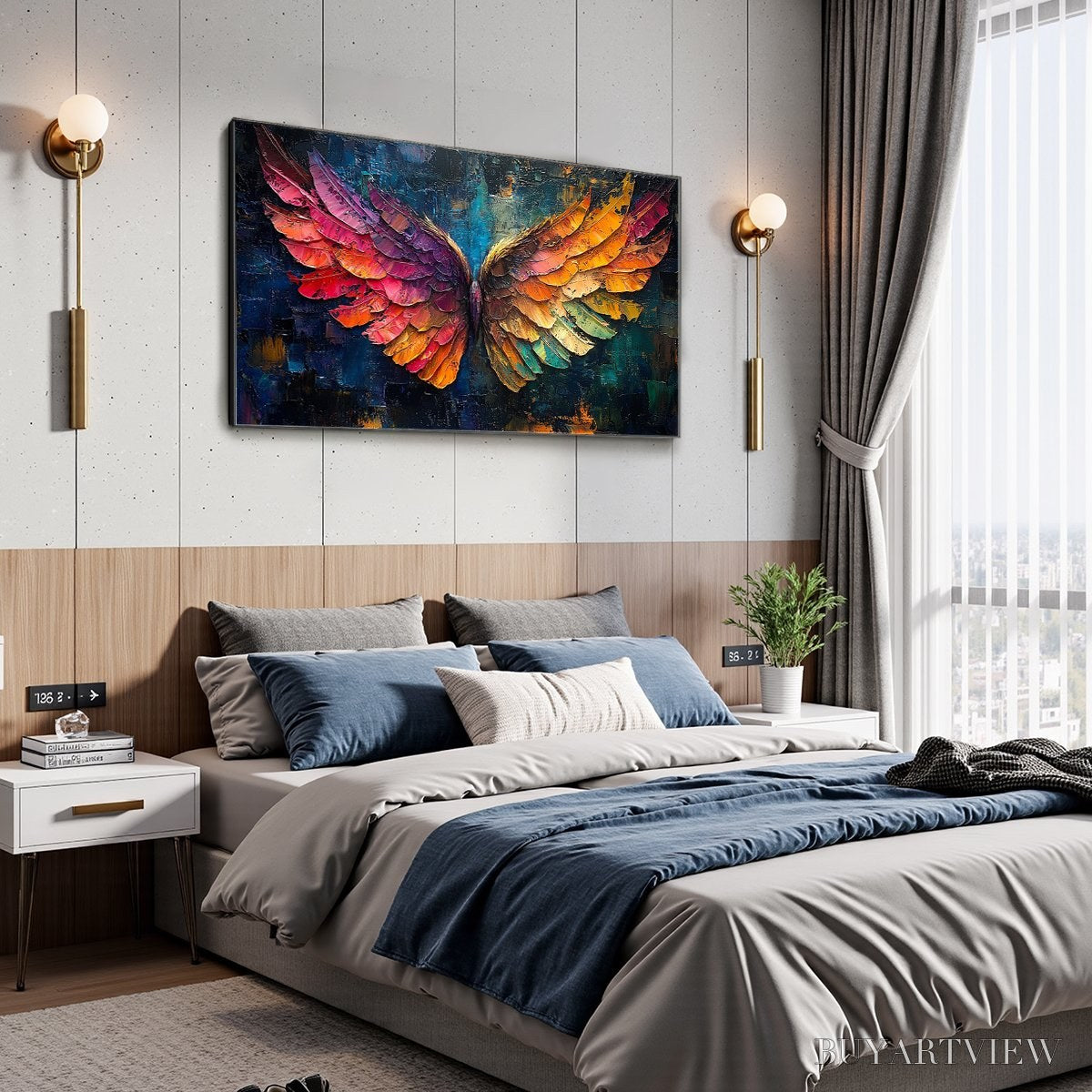 BUYARTVIEW Wings of Ascension – Textured Abstract Oil Painting - image 4