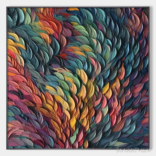 BUYARTVIEW Chroma Whirl – Textured Impasto Oil Painting in Vibrant Multicolor - image 1