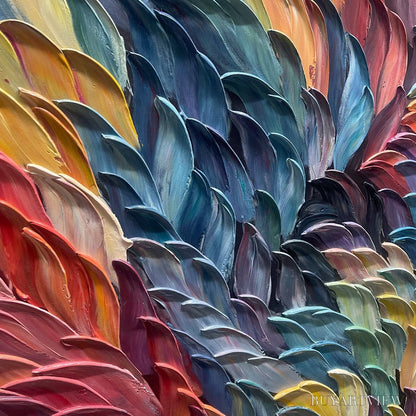 BUYARTVIEW Chroma Whirl – Textured Impasto Oil Painting in Vibrant Multicolor - image 3