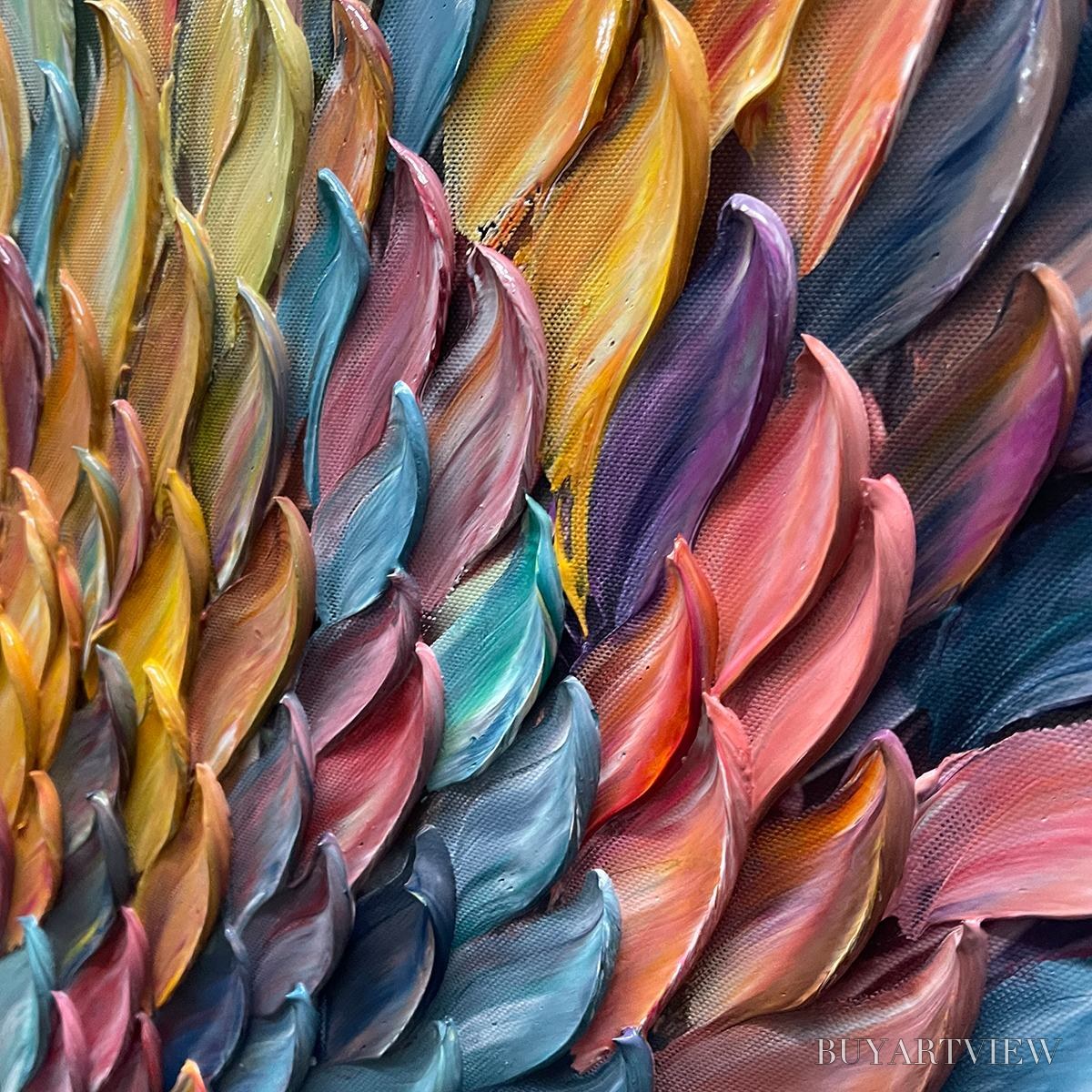 BUYARTVIEW Chroma Whirl – Textured Impasto Oil Painting in Vibrant Multicolor - image 6