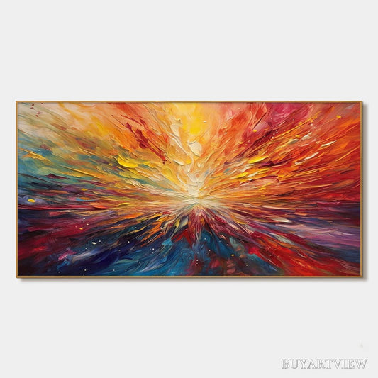 BUYARTVIEW Solar Flare – Textured Impasto Abstract Oil Painting - image 1