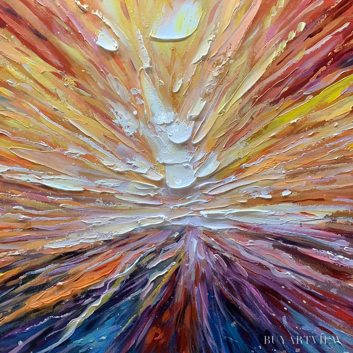 BUYARTVIEW Solar Flare – Textured Impasto Abstract Oil Painting - image 3