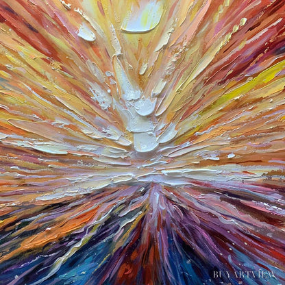 BUYARTVIEW Solar Flare – Textured Impasto Abstract Oil Painting - image 3