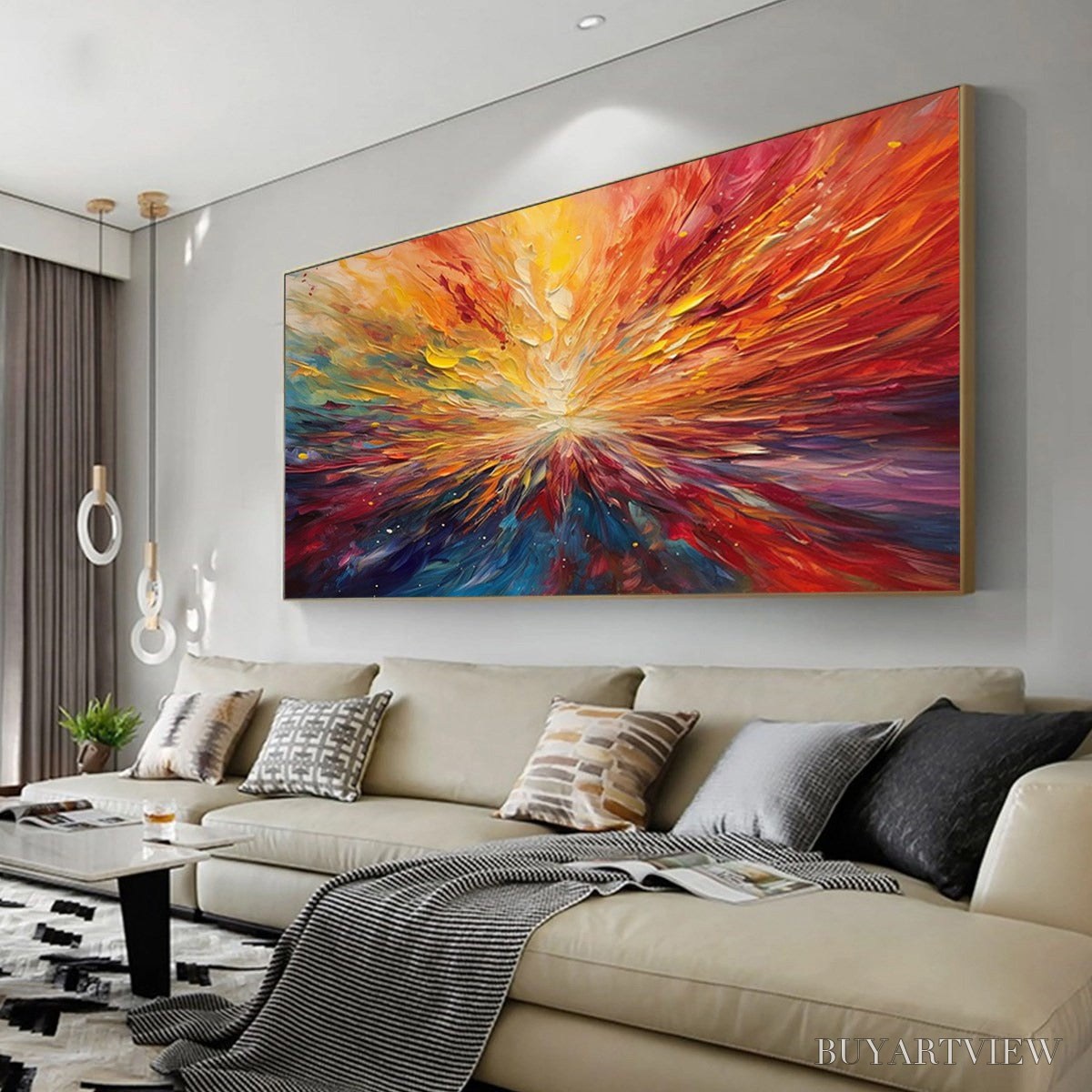 BUYARTVIEW Solar Flare – Textured Impasto Abstract Oil Painting - image 4