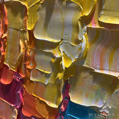 BUYARTVIEW Chromatic Flow – Textured Impasto Abstract Oil Painting - image 3