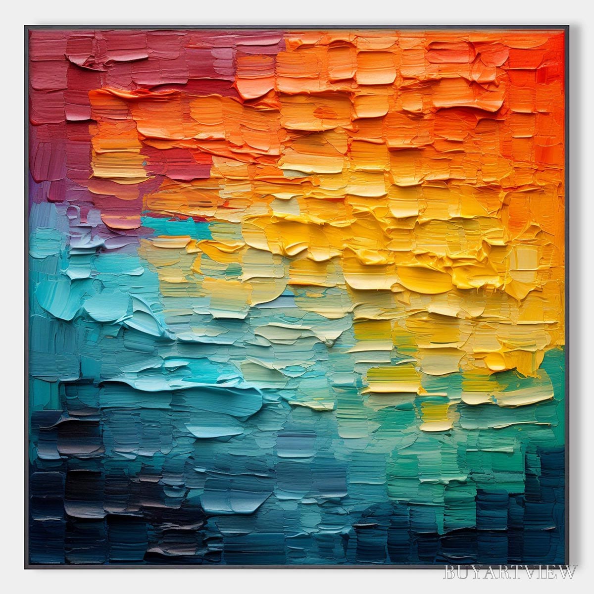 BUYARTVIEW Chroma Flow – Textured Abstract Impasto Oil Painting - image 1