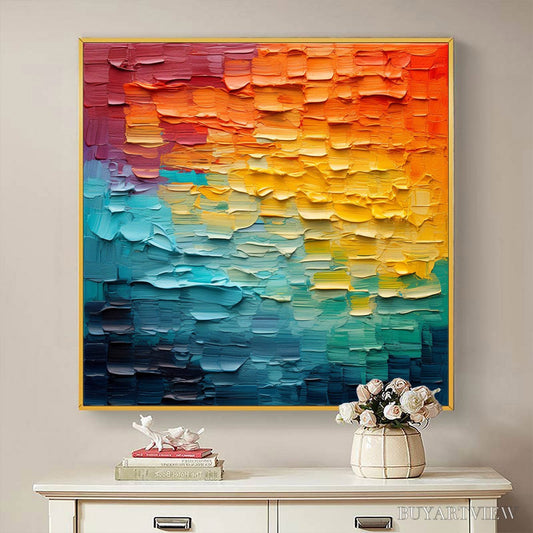 BUYARTVIEW Chroma Flow – Textured Abstract Impasto Oil Painting - image 2