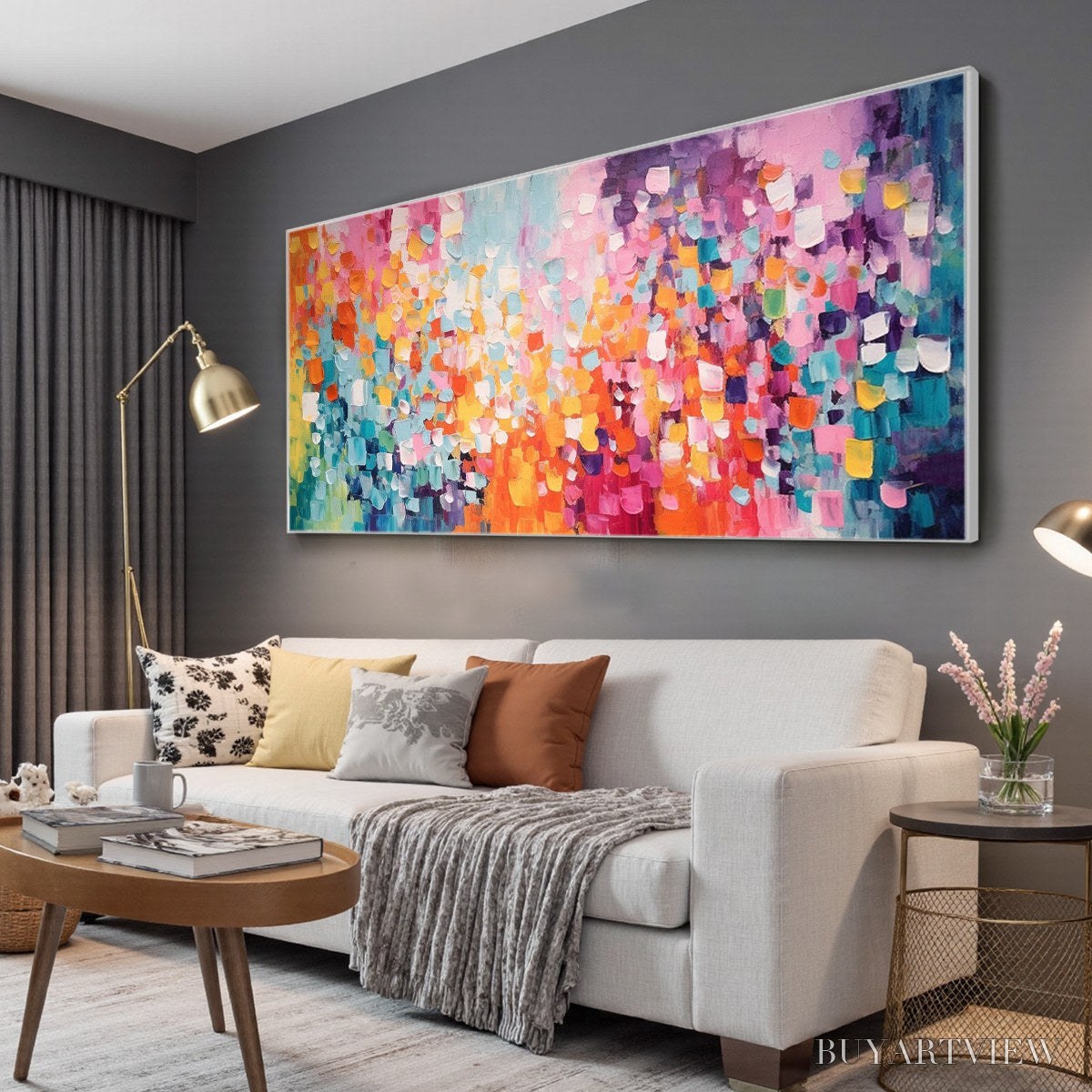 BUYARTVIEW Confetti Dreams – Textured Abstract Oil Painting - image 4