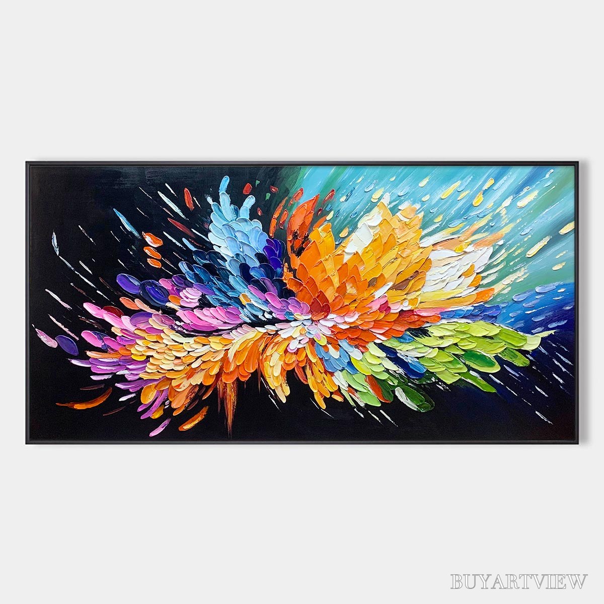 BUYARTVIEW Cosmic Burst – Textured Impasto Abstract Oil Painting - image 1