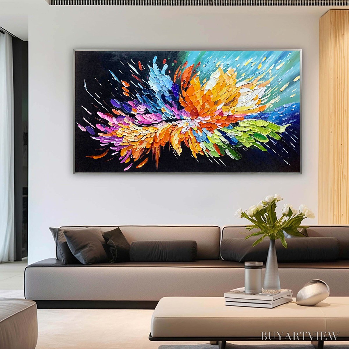 BUYARTVIEW Cosmic Burst – Textured Impasto Abstract Oil Painting - image 2