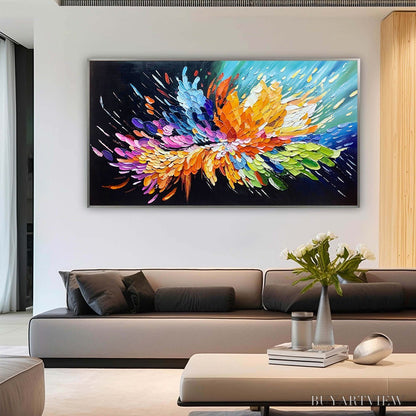 BUYARTVIEW Cosmic Burst – Textured Impasto Abstract Oil Painting - image 2