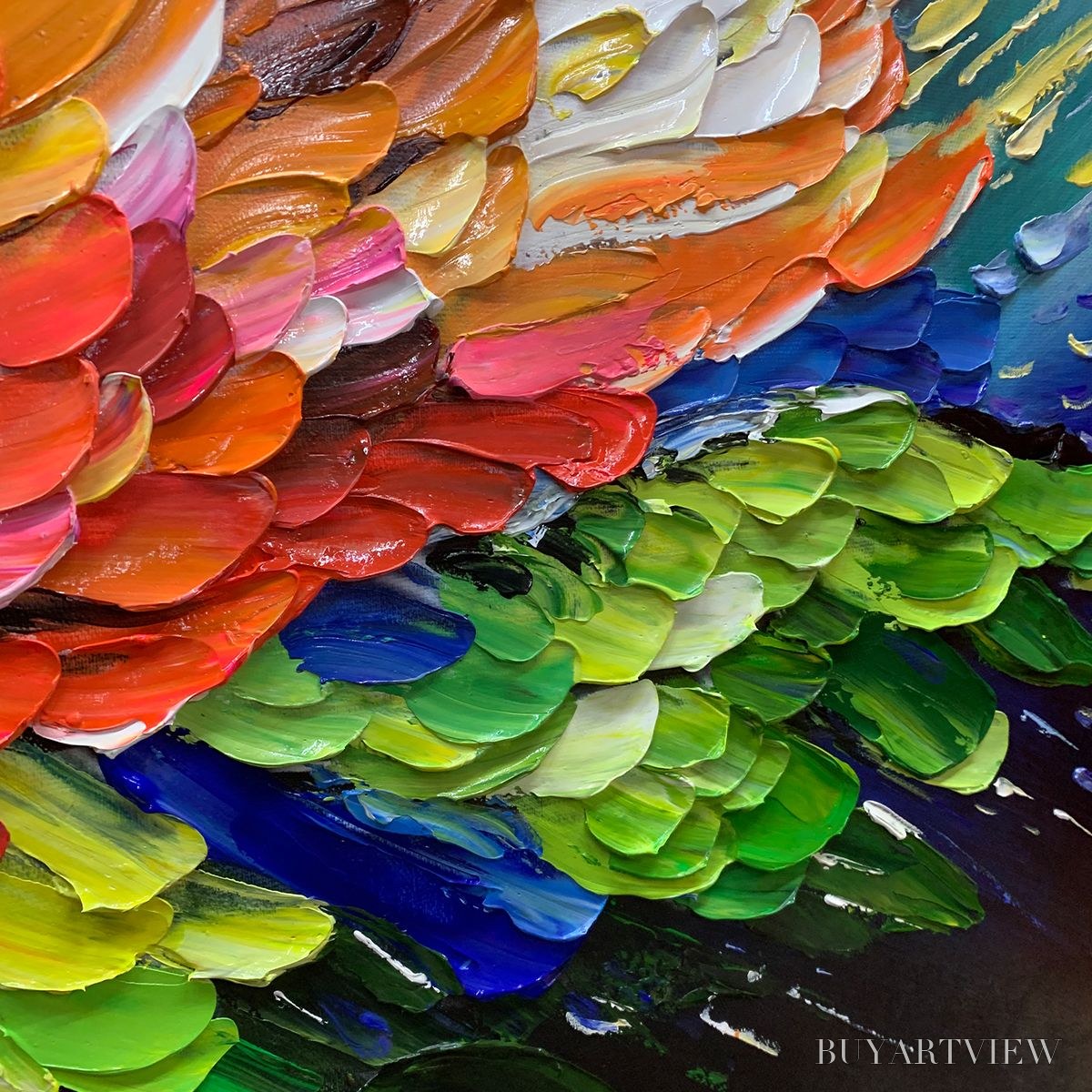 BUYARTVIEW Cosmic Burst – Textured Impasto Abstract Oil Painting - image 3