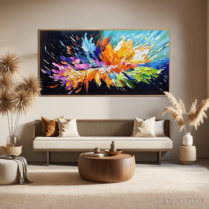 BUYARTVIEW Cosmic Burst – Textured Impasto Abstract Oil Painting - image 4