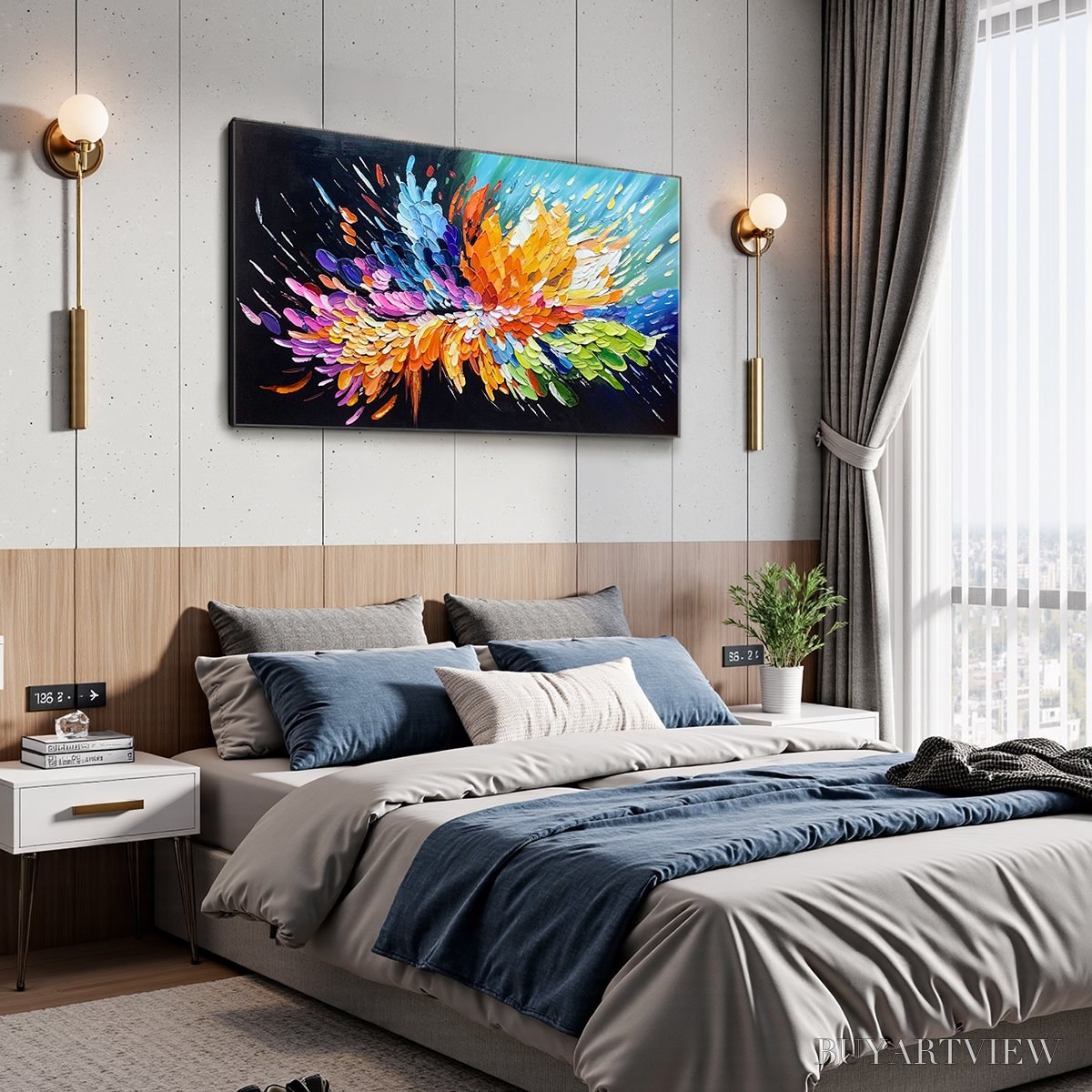 BUYARTVIEW Cosmic Burst – Textured Impasto Abstract Oil Painting - image 5