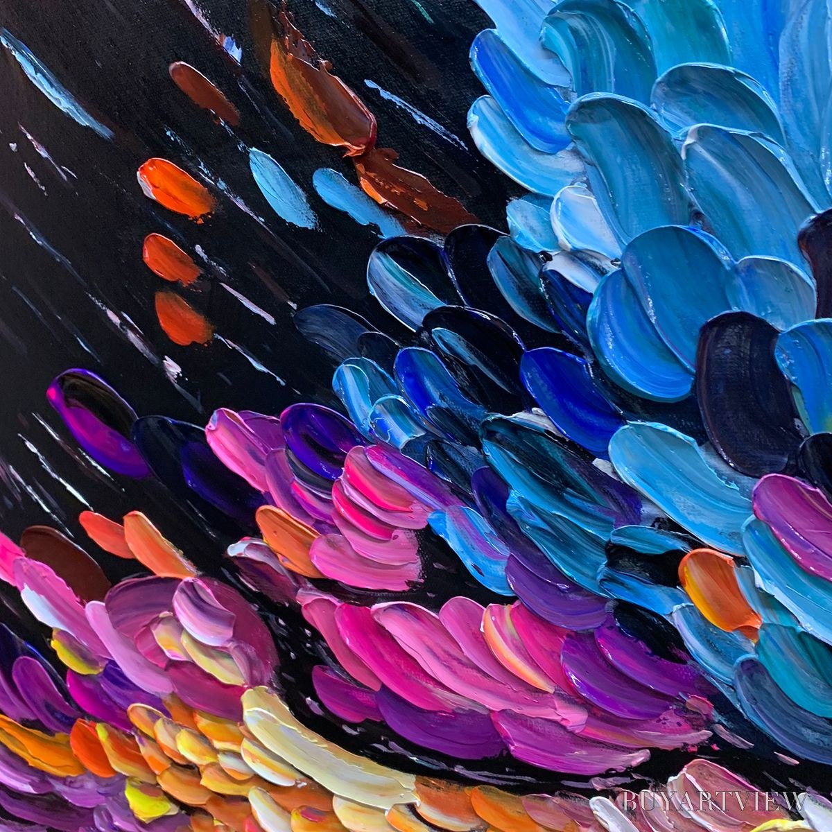 BUYARTVIEW Cosmic Burst – Textured Impasto Abstract Oil Painting - image 6