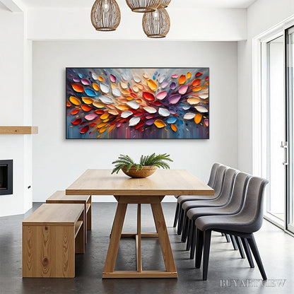 BUYARTVIEW Autumn'S Burst – Textured Abstract Leaf Oil Painting - image 6
