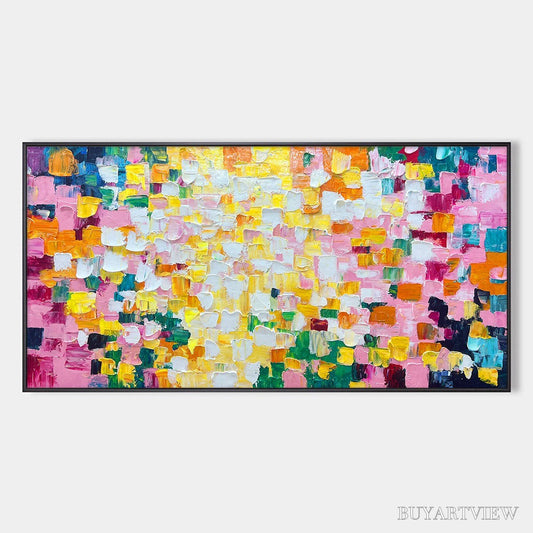 BUYARTVIEW Confetti Dream – Colorful Abstract Impasto Oil Painting - image 1