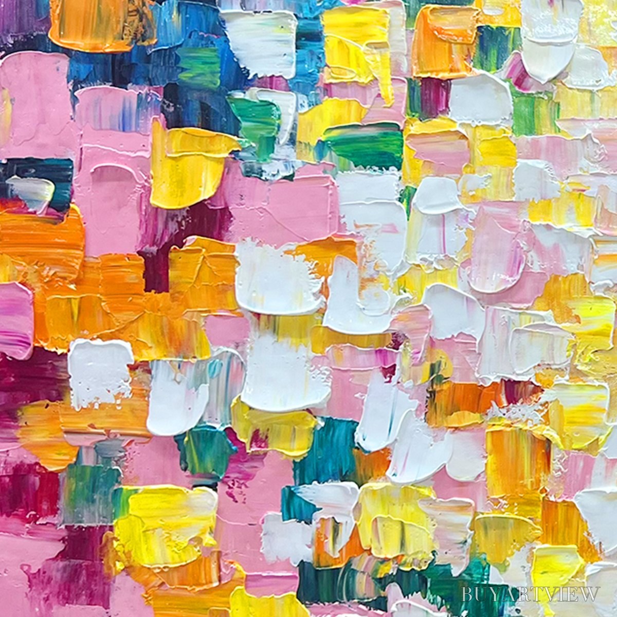 BUYARTVIEW Confetti Dream – Colorful Abstract Impasto Oil Painting - image 3