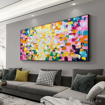 BUYARTVIEW Confetti Dream – Colorful Abstract Impasto Oil Painting - image 4