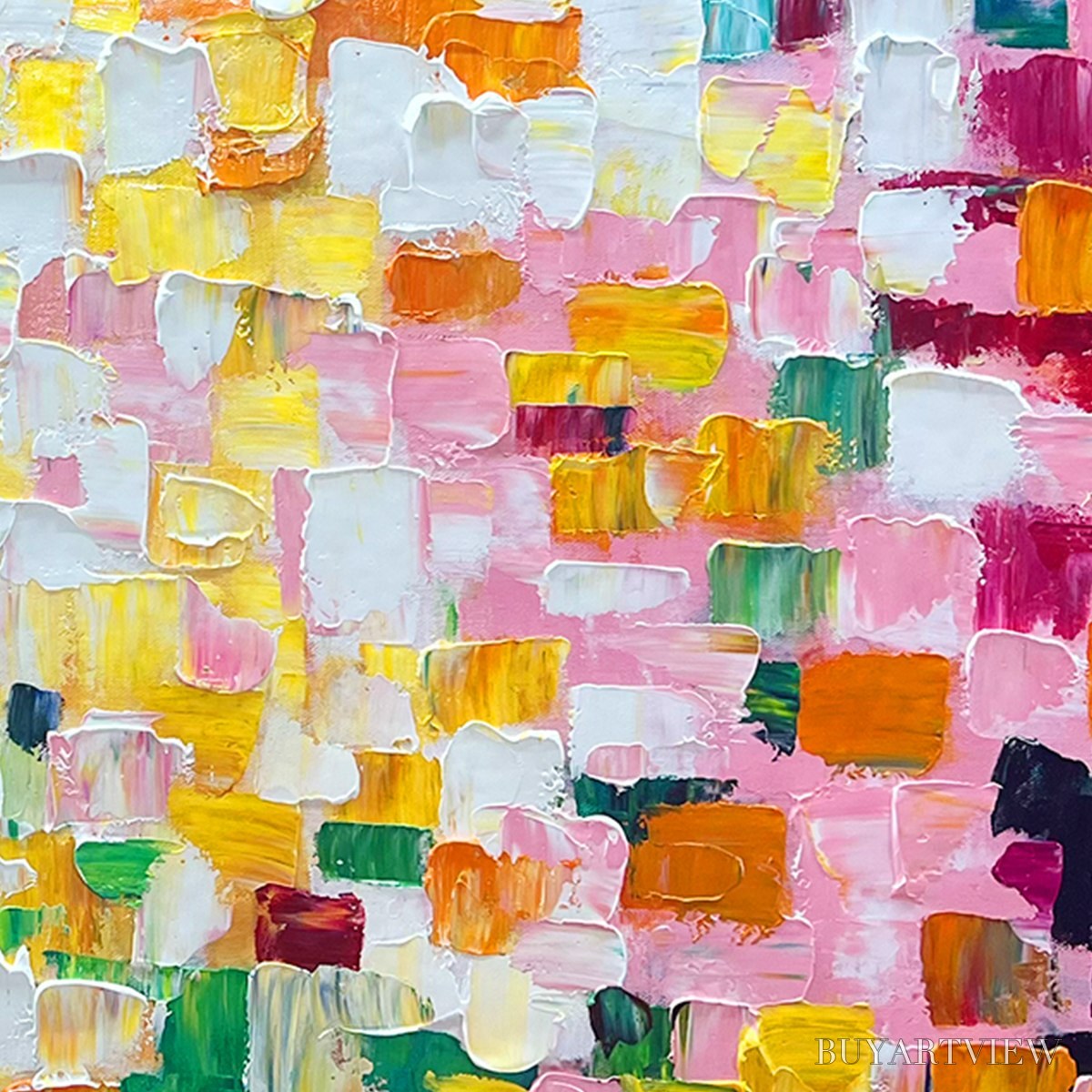 BUYARTVIEW Confetti Dream – Colorful Abstract Impasto Oil Painting - image 5