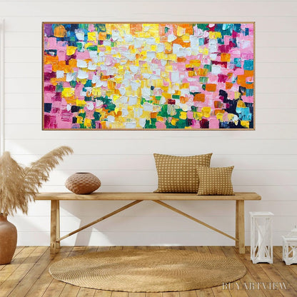 BUYARTVIEW Confetti Dream – Colorful Abstract Impasto Oil Painting - image 6
