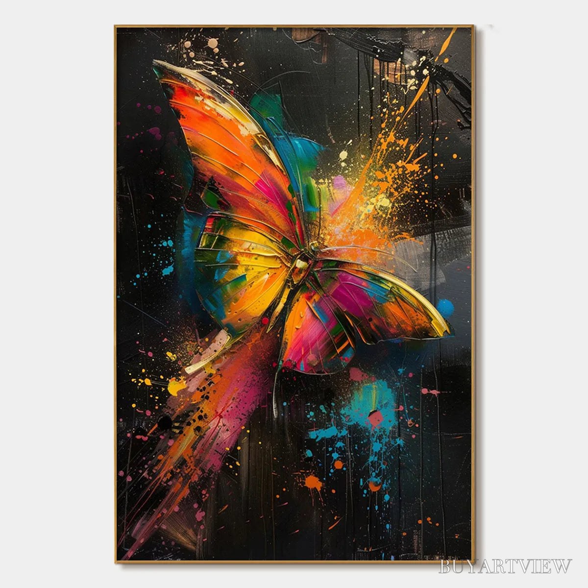 BUYARTVIEW Butterfly Nebula – Colorful Butterfly Oil Painting on Canvas - image 1