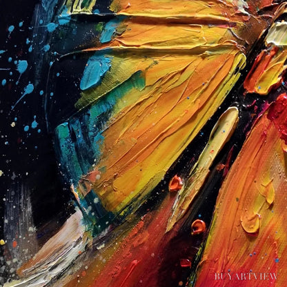 BUYARTVIEW Butterfly Nebula – Colorful Butterfly Oil Painting on Canvas - image 3