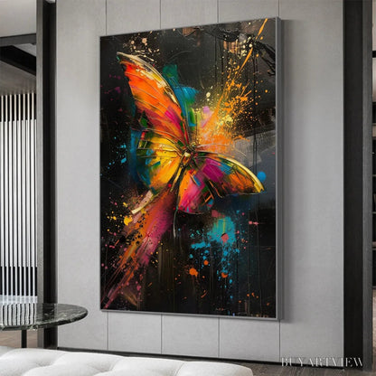 BUYARTVIEW Butterfly Nebula – Colorful Butterfly Oil Painting on Canvas - image 4
