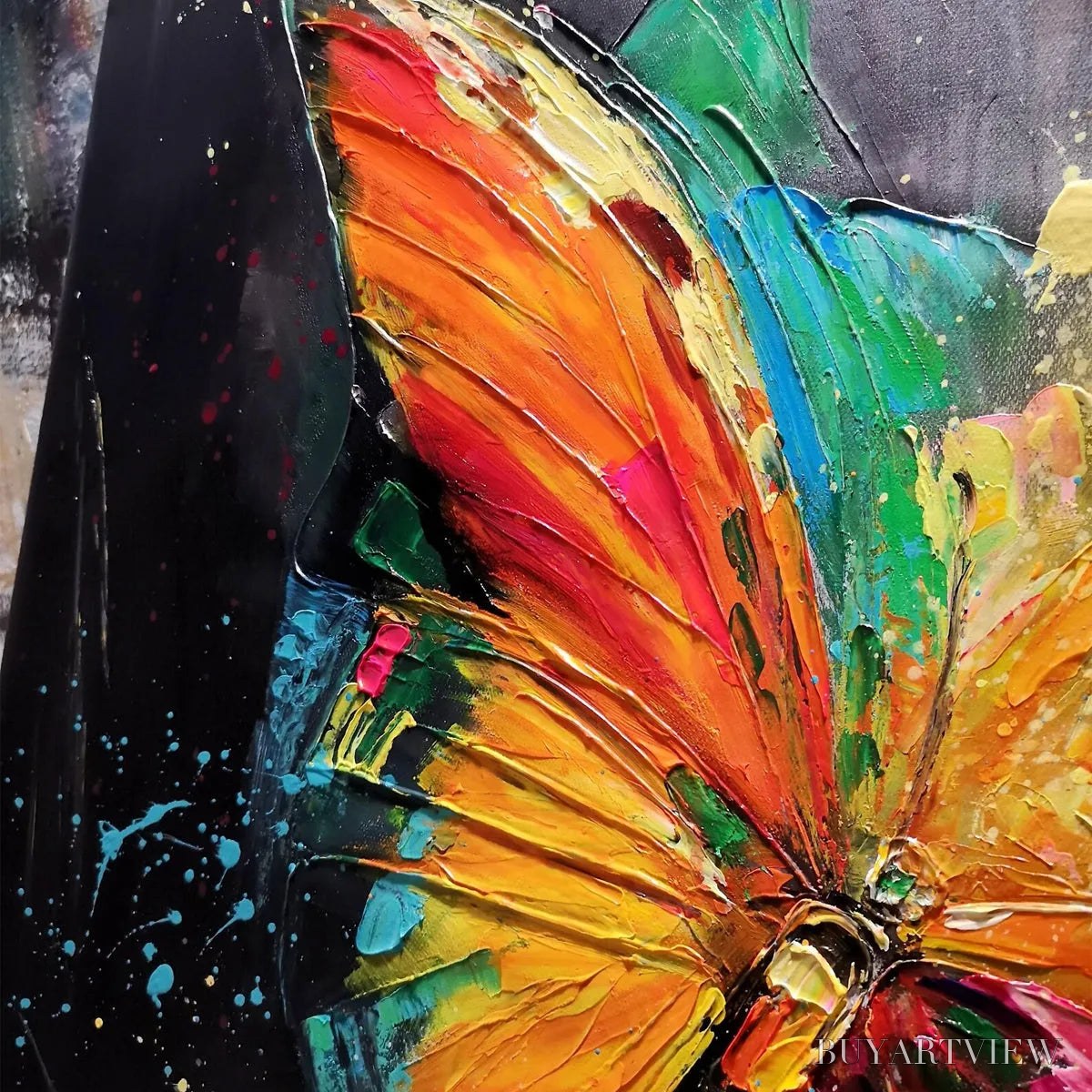 BUYARTVIEW Butterfly Nebula – Colorful Butterfly Oil Painting on Canvas - image 5