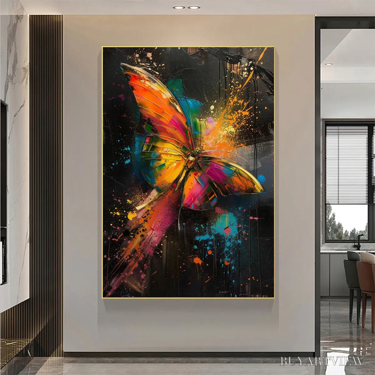 BUYARTVIEW Butterfly Nebula – Colorful Butterfly Oil Painting on Canvas - image 6