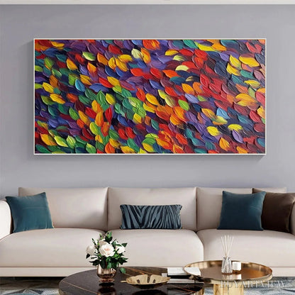 BUYARTVIEW Spectrum Rain – Colorful Abstract Impasto Oil Painting on Canvas - image 2