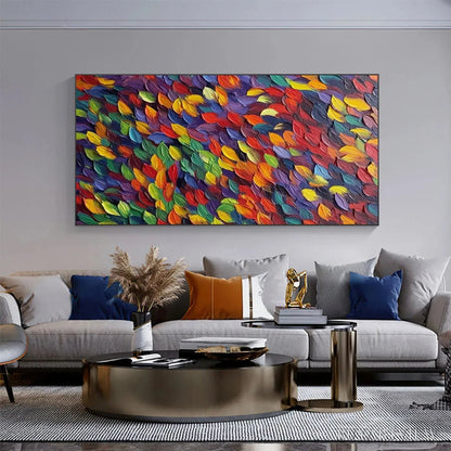 BUYARTVIEW Spectrum Rain – Colorful Abstract Impasto Oil Painting on Canvas - image 4