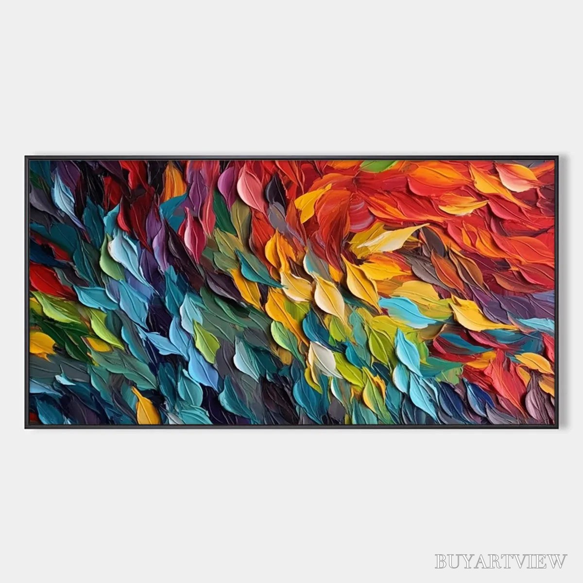 BUYARTVIEW Chroma Whispers – Colorful Abstract Impasto Oil Painting on Canvas - image 1
