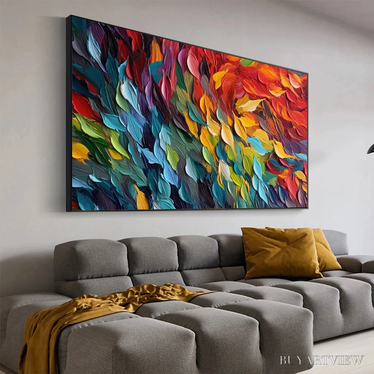 BUYARTVIEW Chroma Whispers – Colorful Abstract Impasto Oil Painting on Canvas - image 4