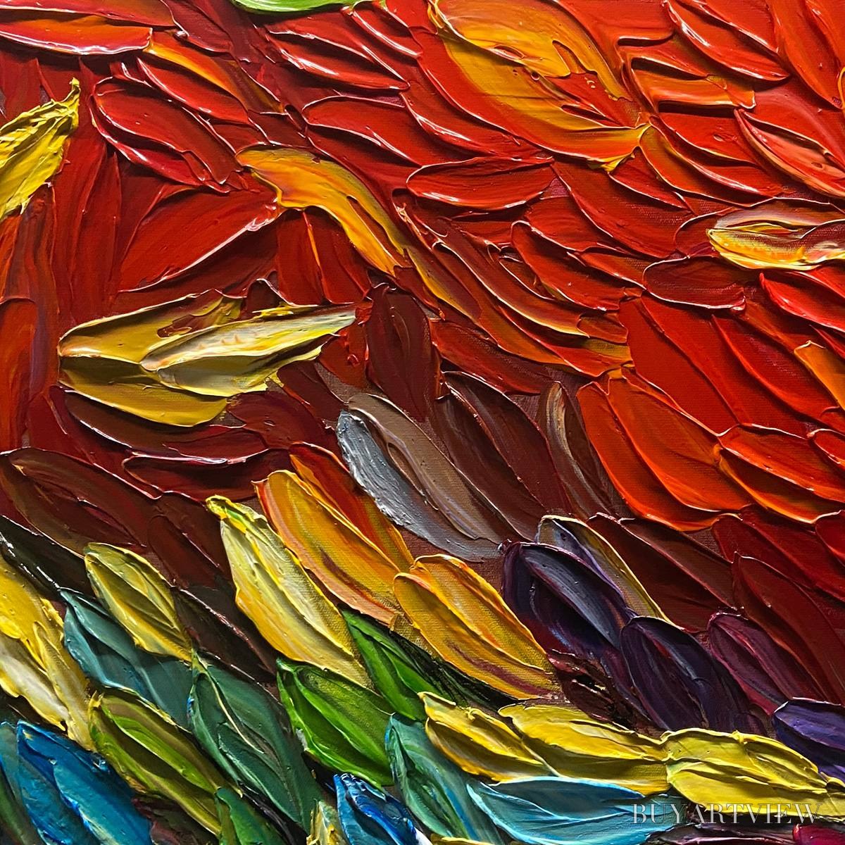 BUYARTVIEW Chroma Whispers – Colorful Abstract Impasto Oil Painting on Canvas - image 5