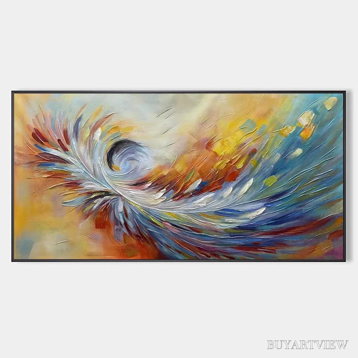 BUYARTVIEW Abstract Swirl Oil Painting - Colorful Decor - image 1